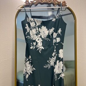 Birdy Grey Bridesmaid Dress - Matte Satin Eucalyptus Whimsical Blooms